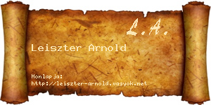 Leiszter Arnold névjegykártya