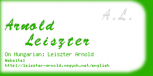 arnold leiszter business card